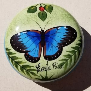 1122 NWT Costa Rica Morpho Butterfly Handpaint Box